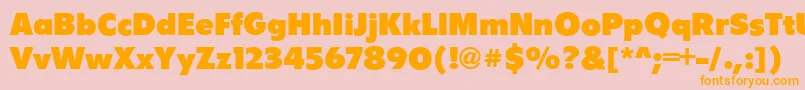 フォントFlipperBold – オレンジの文字がピンクの背景にあります。