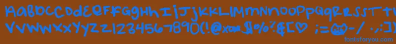 フォントElizacat – 茶色の背景に青い文字