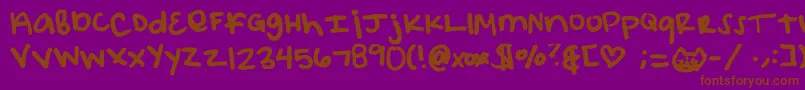 Elizacat Font – Brown Fonts on Purple Background