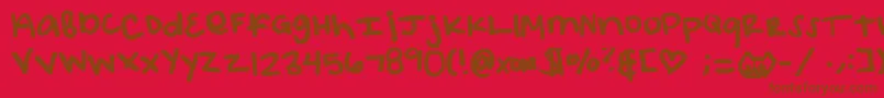 Elizacat-Schriftart – Braune Schriften auf rotem Hintergrund