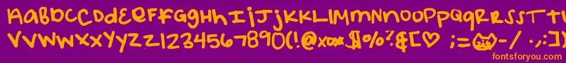 Elizacat Font – Orange Fonts on Purple Background