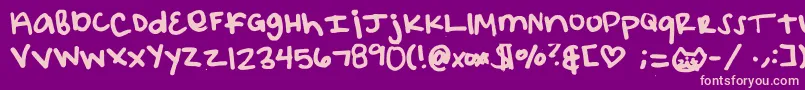 Elizacat Font – Pink Fonts on Purple Background