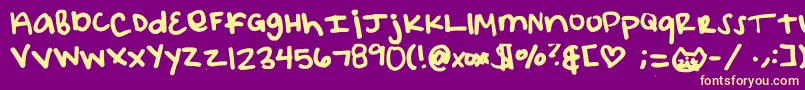 Elizacat Font – Yellow Fonts on Purple Background