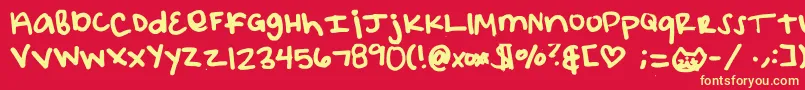 Elizacat Font – Yellow Fonts on Red Background