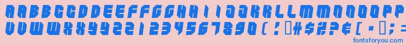 フォントZipperblues – ピンクの背景に青い文字
