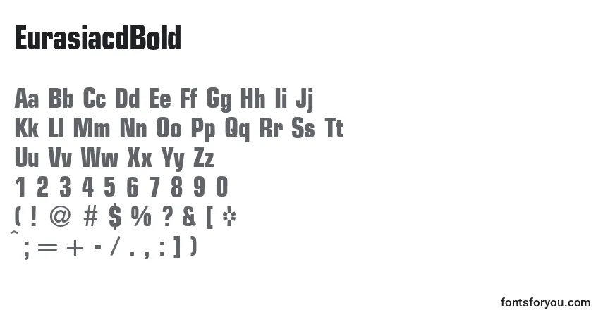 Schriftart EurasiacdBold – Alphabet, Zahlen, spezielle Symbole