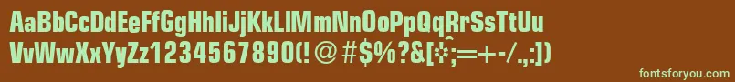 EurasiacdBold-Schriftart – Grüne Schriften auf braunem Hintergrund