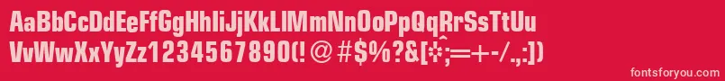 EurasiacdBold Font – Pink Fonts on Red Background