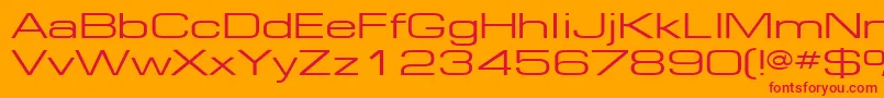 Fonte EuropeExt120 – fontes vermelhas em um fundo laranja