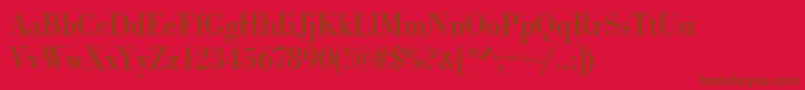 Urwbodonitnar-Schriftart – Braune Schriften auf rotem Hintergrund