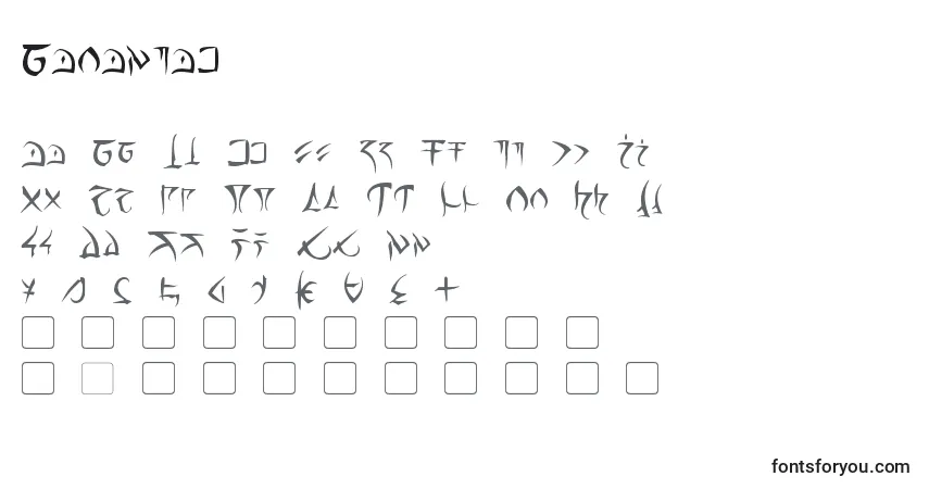 Barazhad-fontti – aakkoset, numerot, erikoismerkit