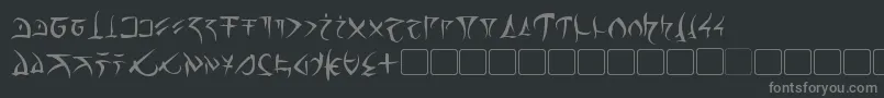Barazhad-Schriftart – Graue Schriften auf schwarzem Hintergrund