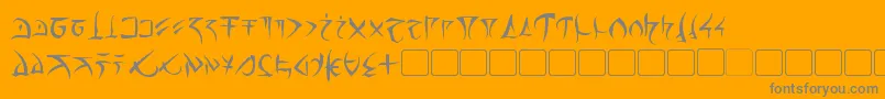 Barazhad-Schriftart – Graue Schriften auf orangefarbenem Hintergrund