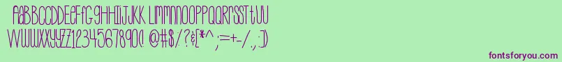 Myskinnyjeans Font – Purple Fonts on Green Background