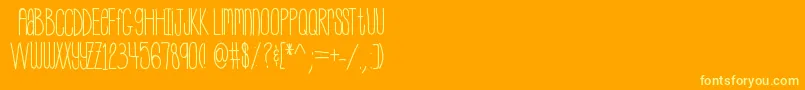 Myskinnyjeans Font – Yellow Fonts on Orange Background