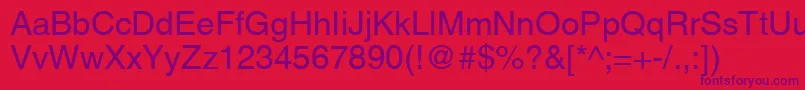 AghelveticacyrRoman Font – Purple Fonts on Red Background