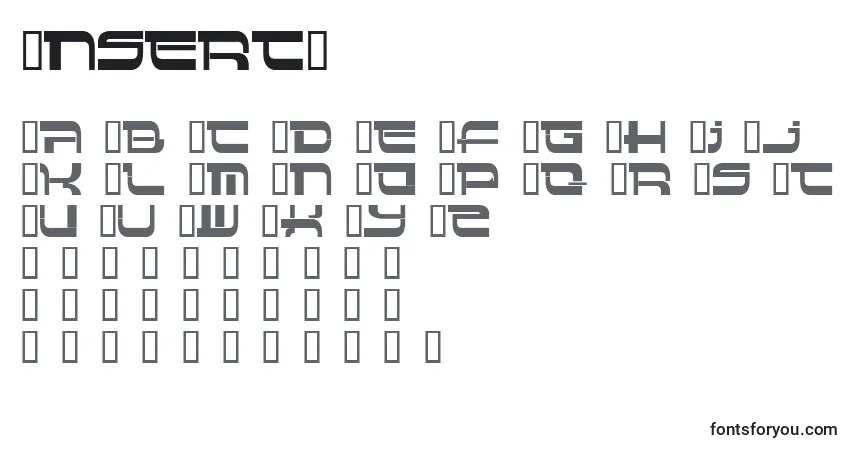 characters of insert4 font, letter of insert4 font, alphabet of  insert4 font