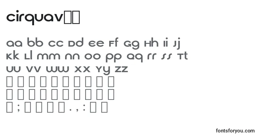 characters of cirquav21 font, letter of cirquav21 font, alphabet of  cirquav21 font