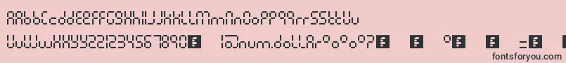 フォントPixelLcdMachine – ピンクの背景に黒い文字