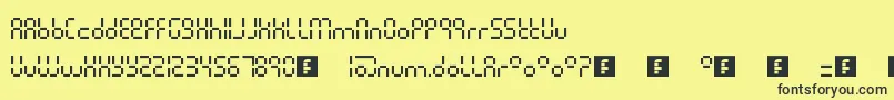 Шрифт PixelLcdMachine – чёрные шрифты на жёлтом фоне