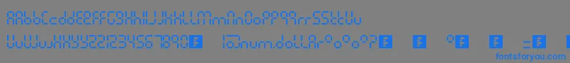 フォントPixelLcdMachine – 灰色の背景に青い文字