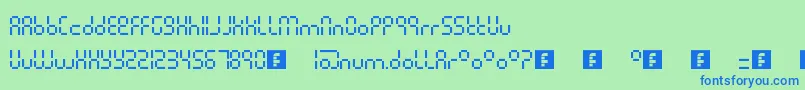 PixelLcdMachine Font – Blue Fonts on Green Background