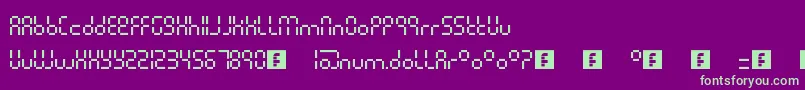 PixelLcdMachine Font – Green Fonts on Purple Background