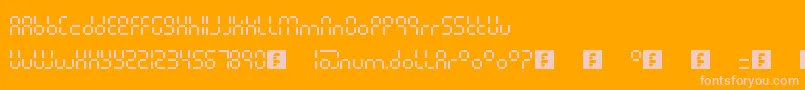 PixelLcdMachine Font – Pink Fonts on Orange Background