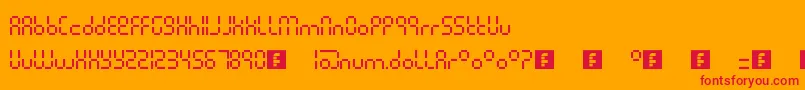 Шрифт PixelLcdMachine – красные шрифты на оранжевом фоне
