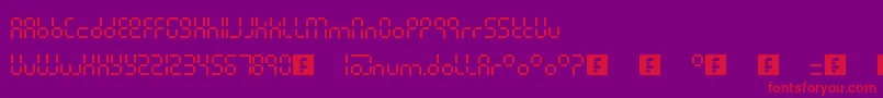 Шрифт PixelLcdMachine – красные шрифты на фиолетовом фоне