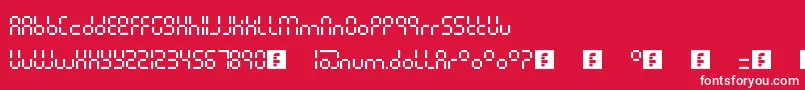 PixelLcdMachine Font – White Fonts on Red Background