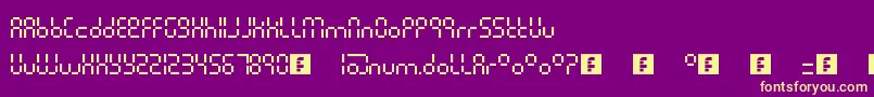 PixelLcdMachine Font – Yellow Fonts on Purple Background
