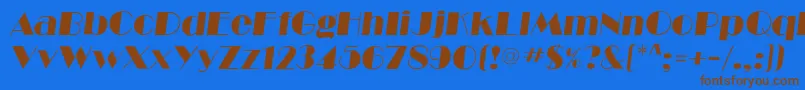 RitzflfItalic Font – Brown Fonts on Blue Background