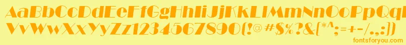 RitzflfItalic Font – Orange Fonts on Yellow Background