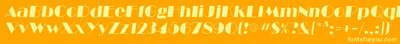 RitzflfItalic Font – Yellow Fonts on Orange Background