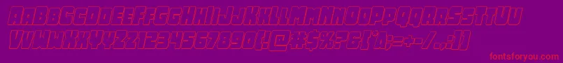 Opusmundi3Dital-Schriftart – Rote Schriften auf violettem Hintergrund