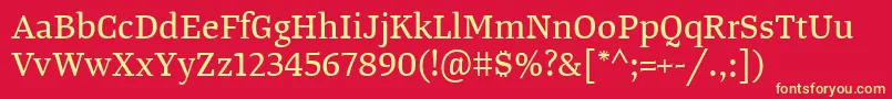 TangerserifmediumRegular Font – Yellow Fonts on Red Background