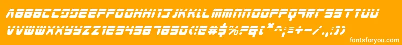 フォントYoungtechslaseri – オレンジの背景に白い文字