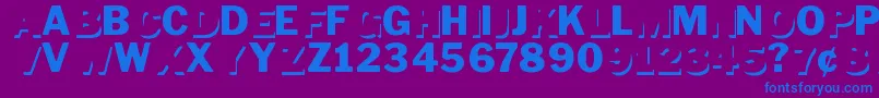 DownTownAuto Font – Blue Fonts on Purple Background