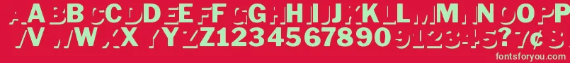 DownTownAuto Font – Green Fonts on Red Background