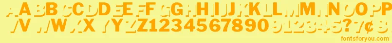 DownTownAuto Font – Orange Fonts on Yellow Background