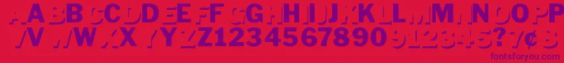 DownTownAuto Font – Purple Fonts on Red Background