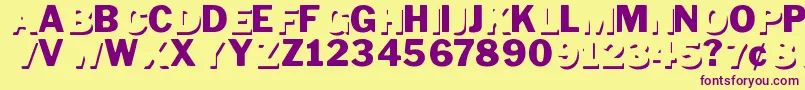 DownTownAuto Font – Purple Fonts on Yellow Background