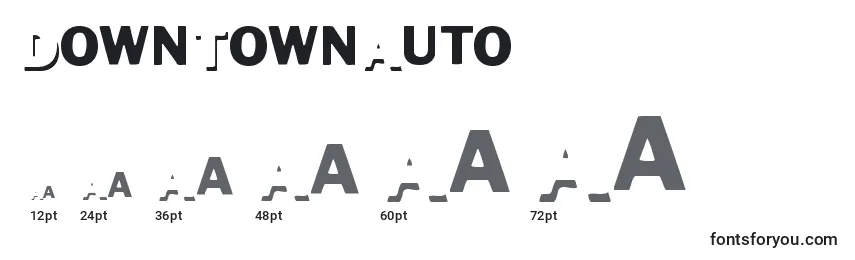 Размеры шрифта DownTownAuto