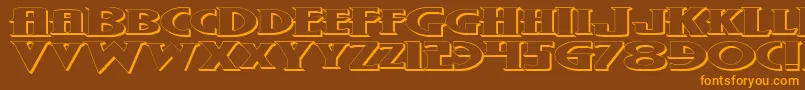 Wolf4beo-Schriftart – Orangefarbene Schriften auf braunem Hintergrund