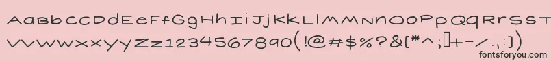 Short Font – Black Fonts on Pink Background