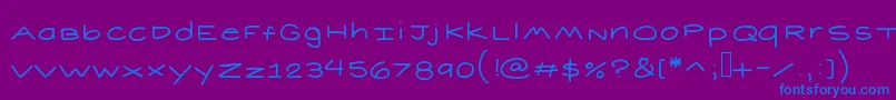 フォントShort – 紫色の背景に青い文字