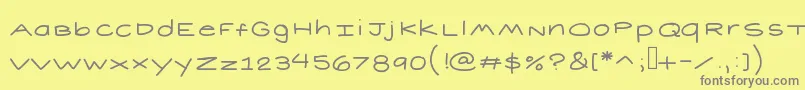 フォントShort – 黄色の背景に灰色の文字