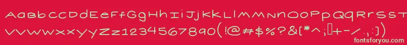 フォントShort – 赤い背景に緑の文字