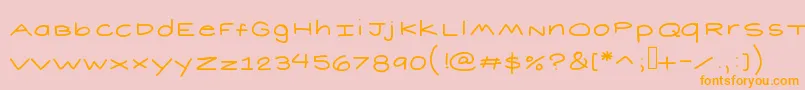 Short-Schriftart – Orangefarbene Schriften auf rosa Hintergrund